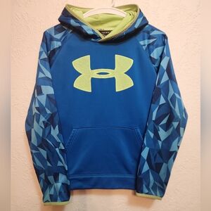 Youth Under Armour Hoodie. Blue And Green. Sz YL